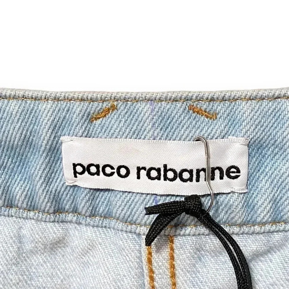 NWT Paco Rabanne Asymmetric Button Front Denim Skirt Size 12 - Picture 7 of 11